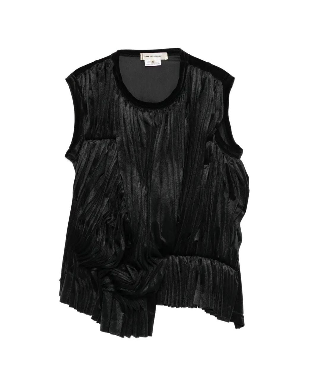 Comme des Garçons Black Deconstructed Sleeveless Ruch Top