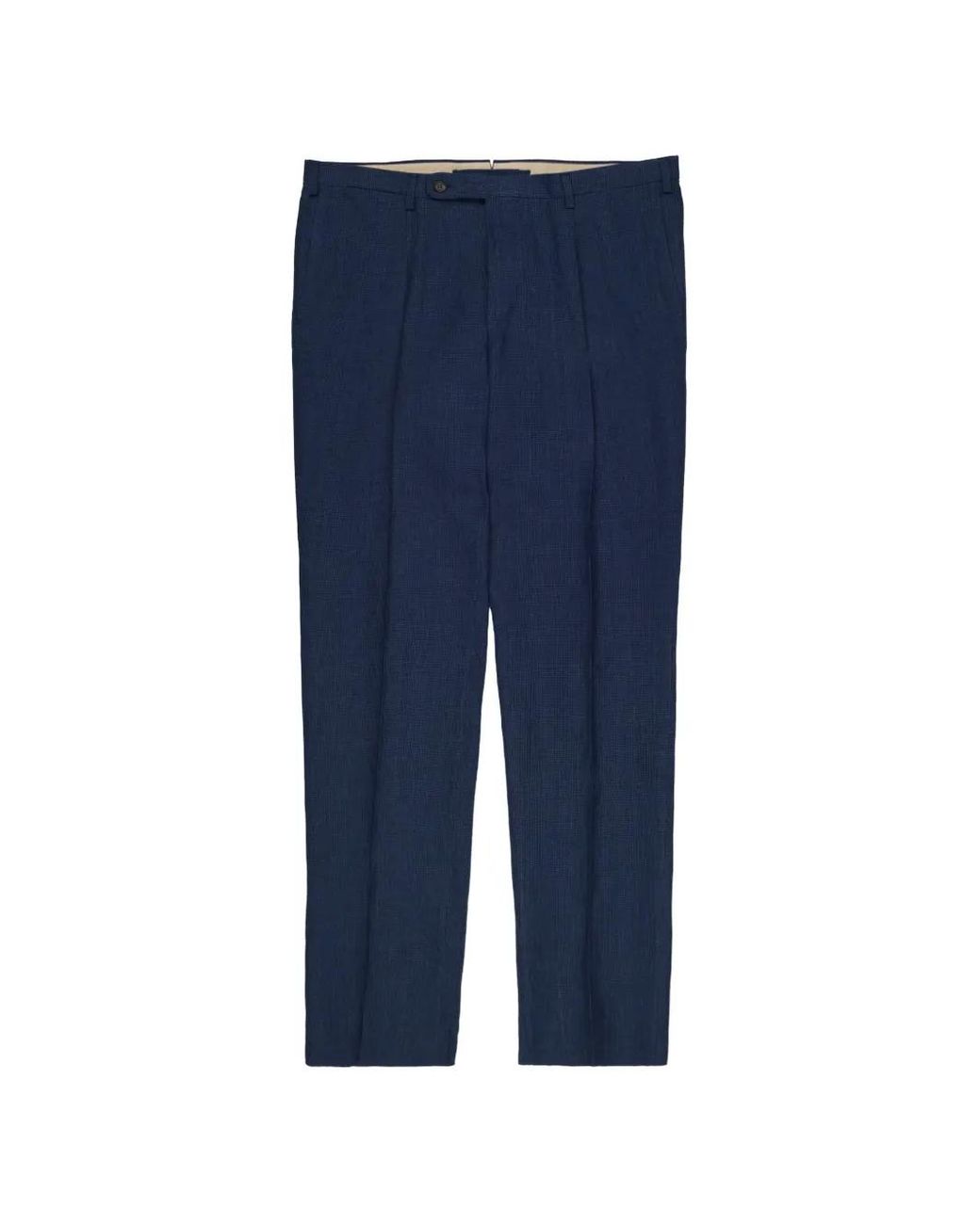 Slowear Blue Patterned Linen Trousers for men
