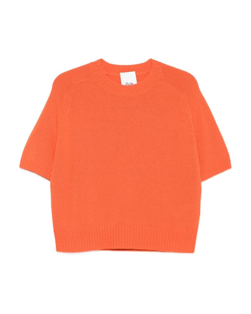 Allude Orange Short-Sleeve Sweater