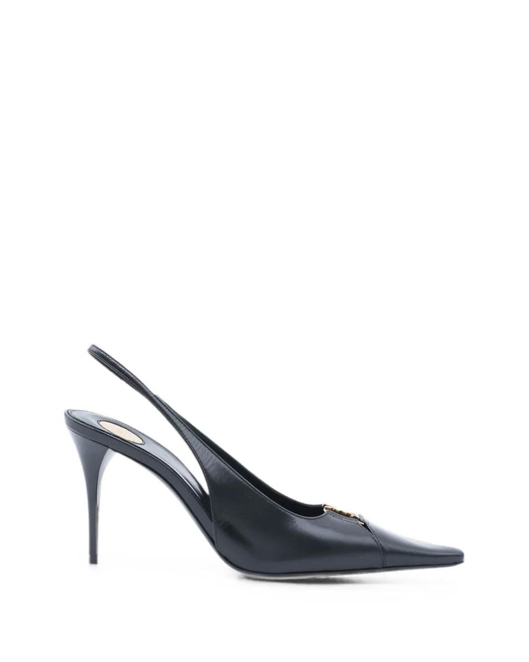 Saint Laurent Blue Babylone Breteuil Slingback Pumps