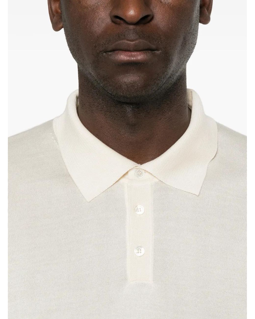 Roberto Collina White Short-Sleeve Polo Shirt for men