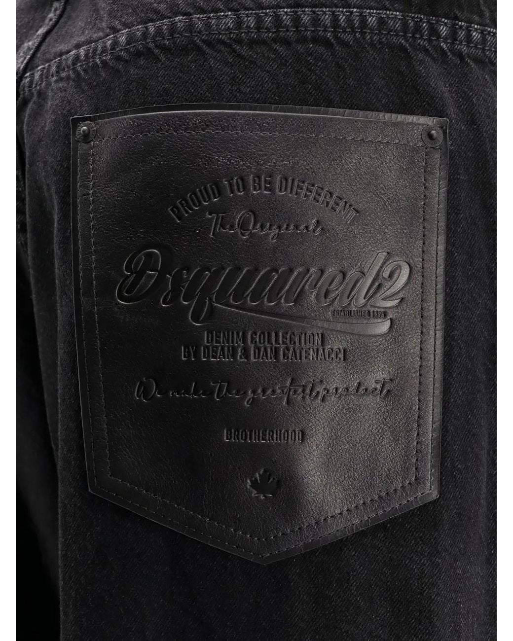 DSquared² Blue Leather-Patch Jeans for men