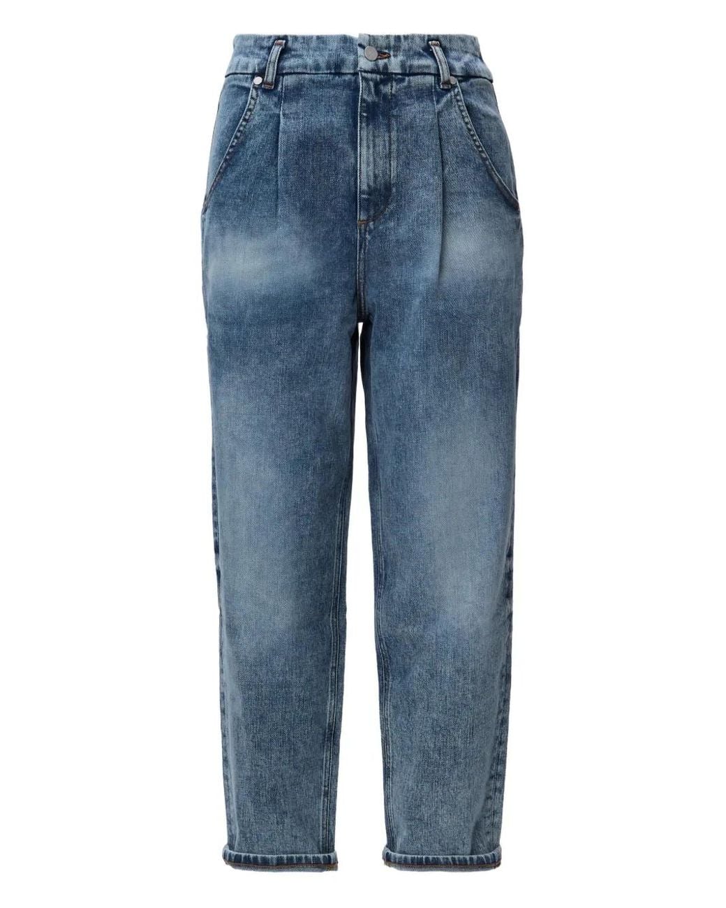 No44 Blue Pleated Jeans