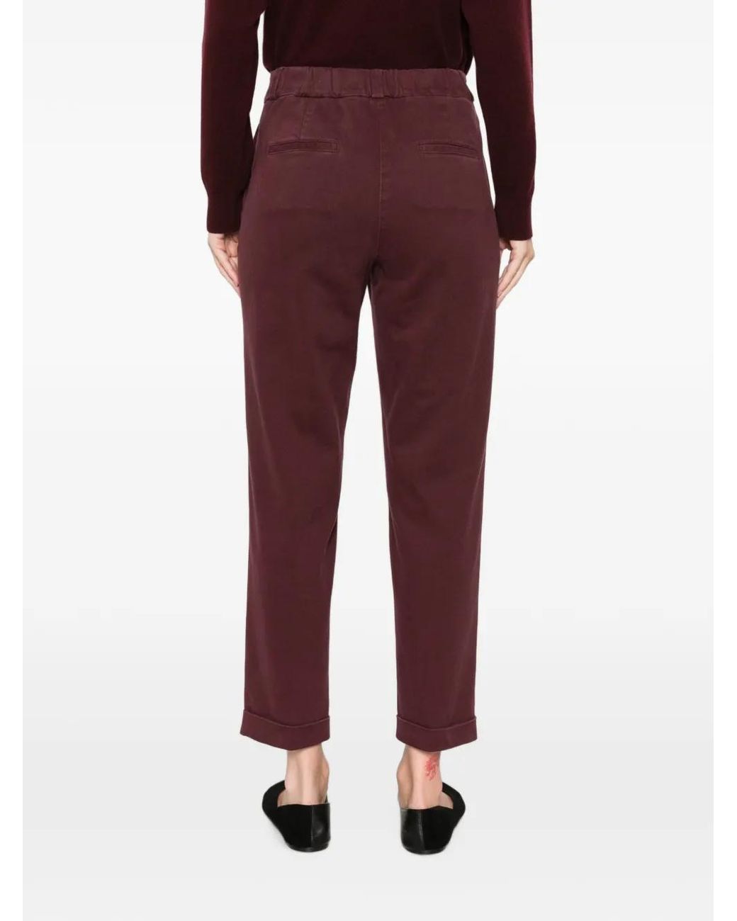 Peserico Purple Stretch-Cotton Straight Trousers