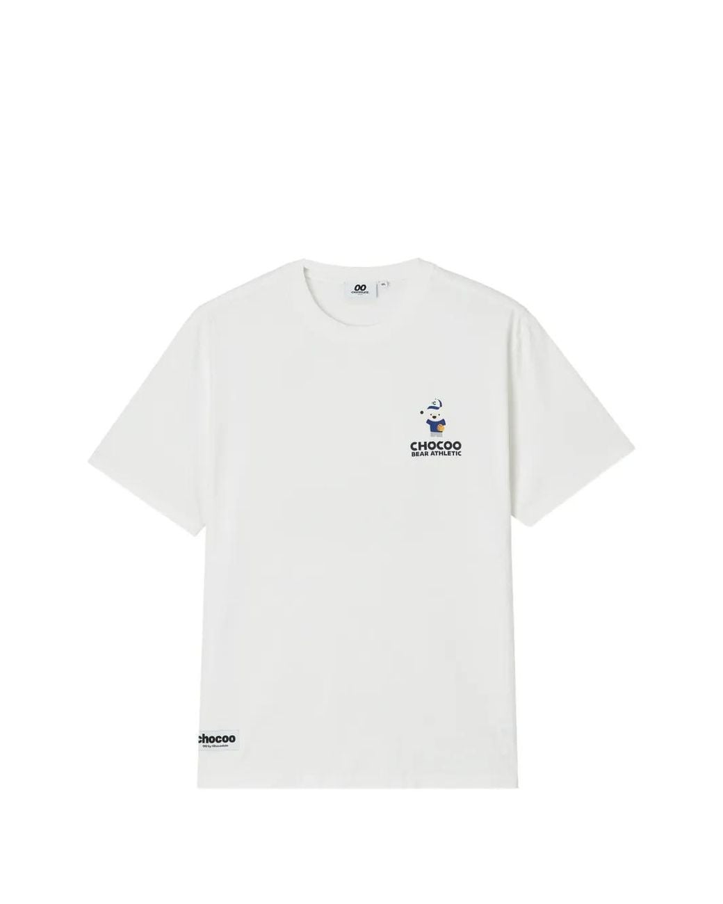 Chocoolate White Graphic-Print Cotton T-Shirt for men