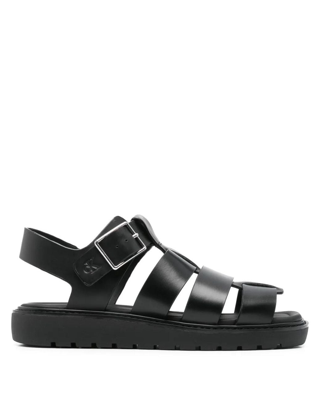 Calvin Klein Black Leather Sandals