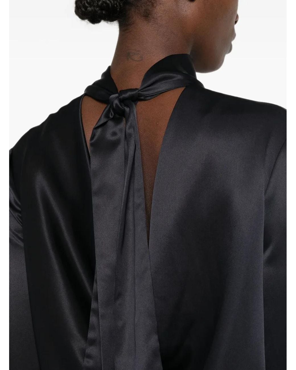 Maje Blue Blouse À Détail Noué Au Dos