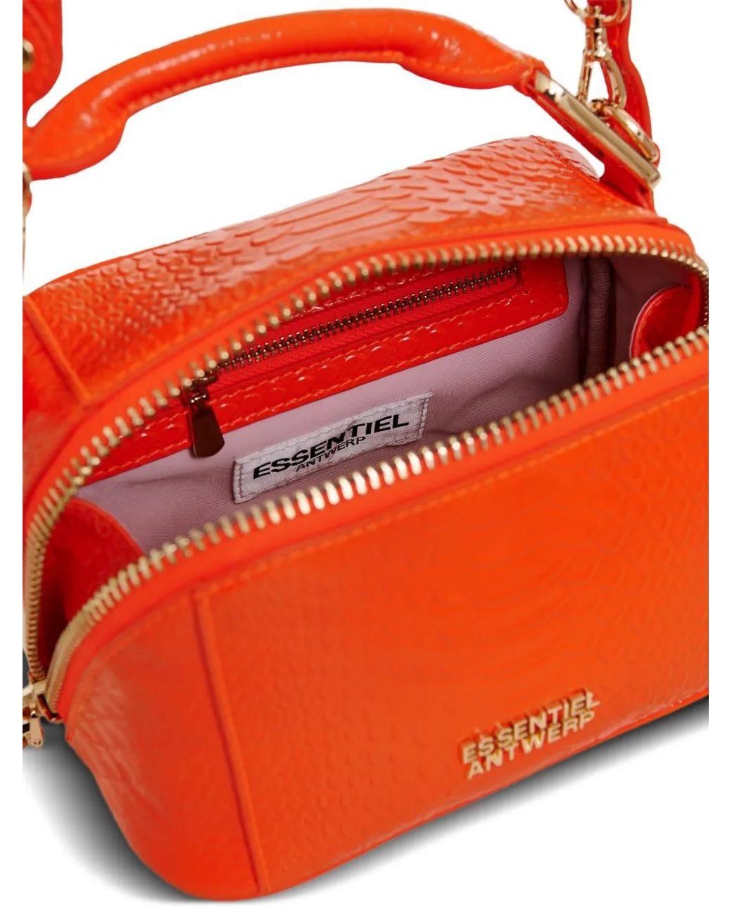 Bolso Shopper Con Efecto De Piel De Cocodrilo Essentiel Antwerp de color Orange