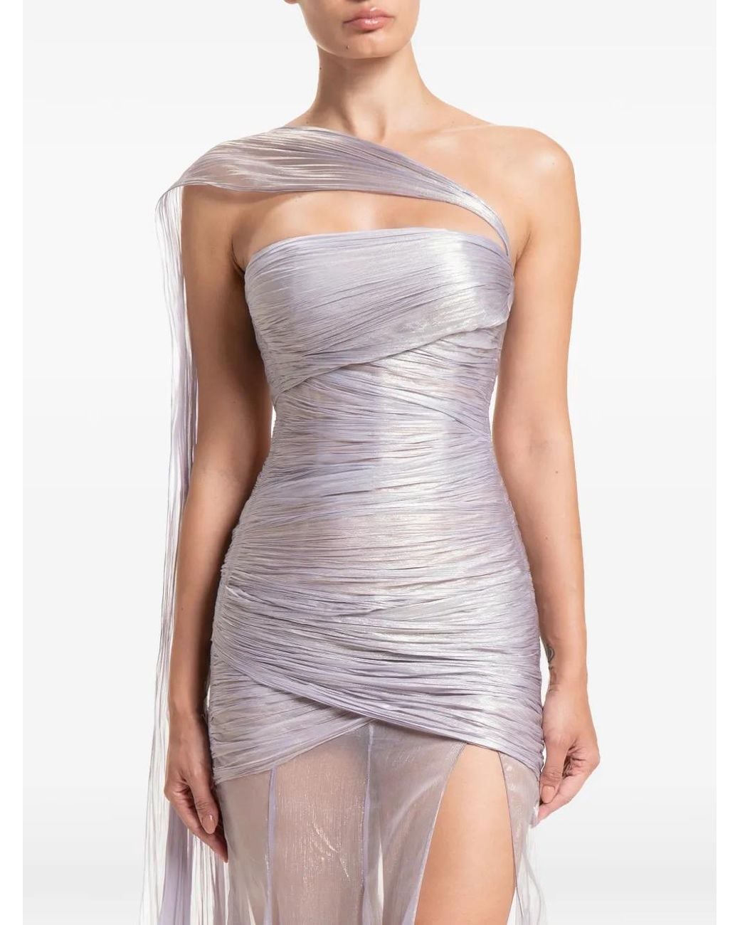 Maria Lucia Hohan Purple Marimar One-Shoulder Maxi Gown