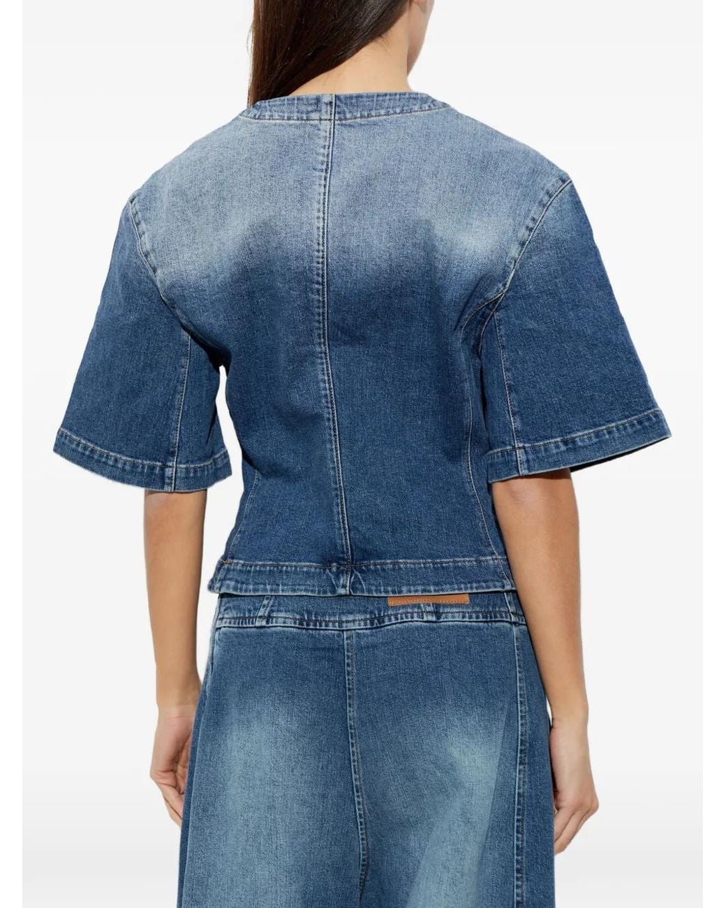Munthe Blue Cassia Faded Short-Sleeve Shirt