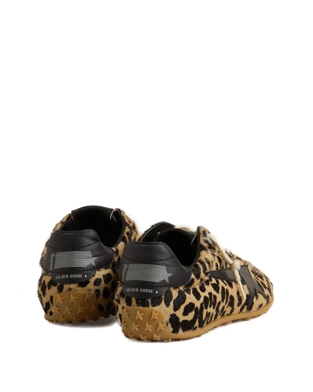 Golden Goose Deluxe Brand Brown Marathon Speed Leopard-Print Pony Skin Leather Star Sneakers