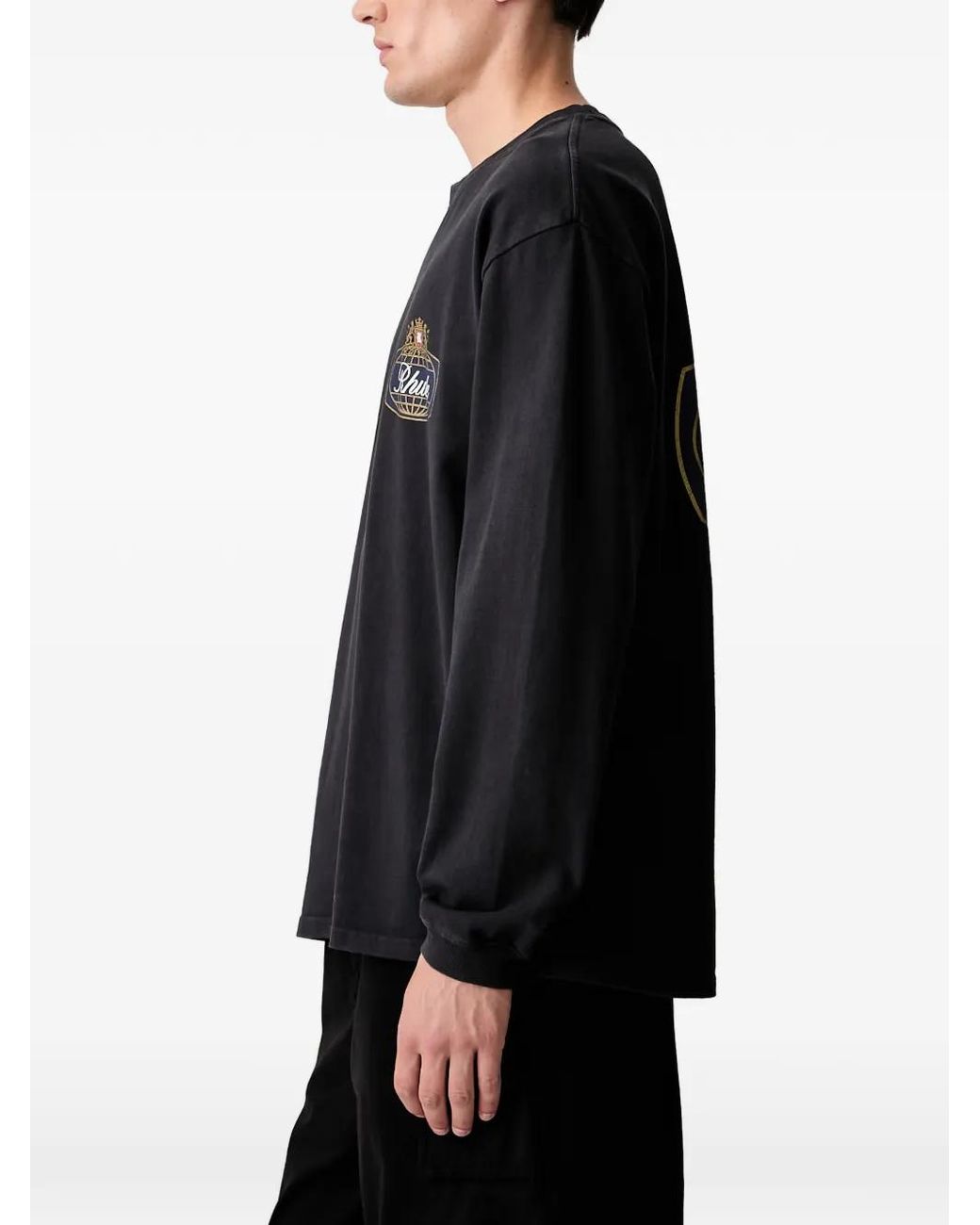 Rhude Black Safari Crest Long-Sleeve T-Shirt for men