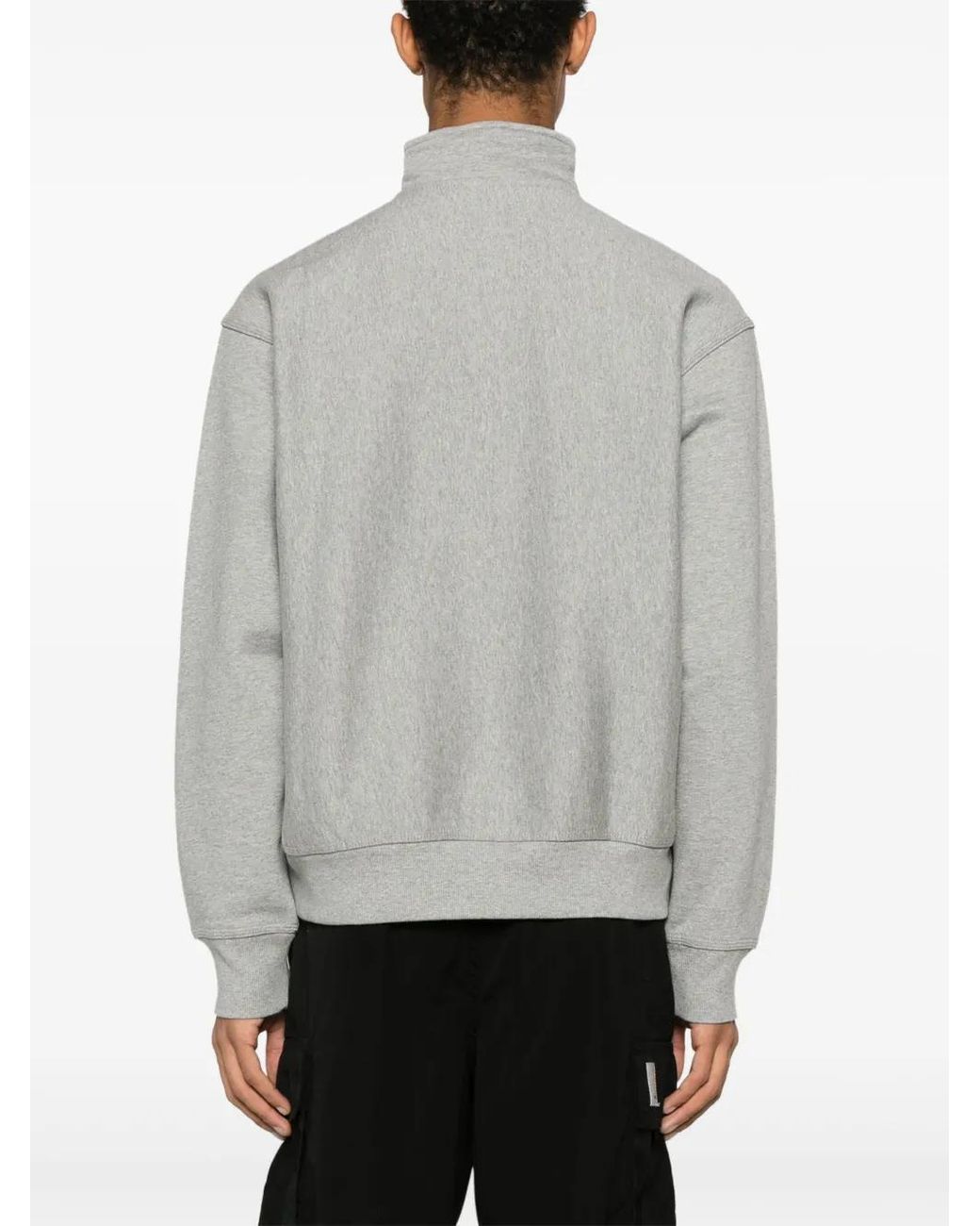 Carhartt Gray American Script Half-Zip Sweatshirt for men