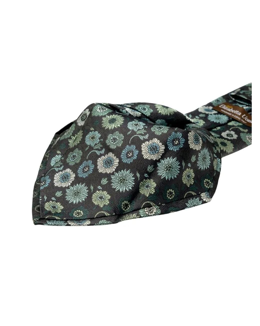 Elizabetta Green Pergola Floral-Jacquard Tie for men