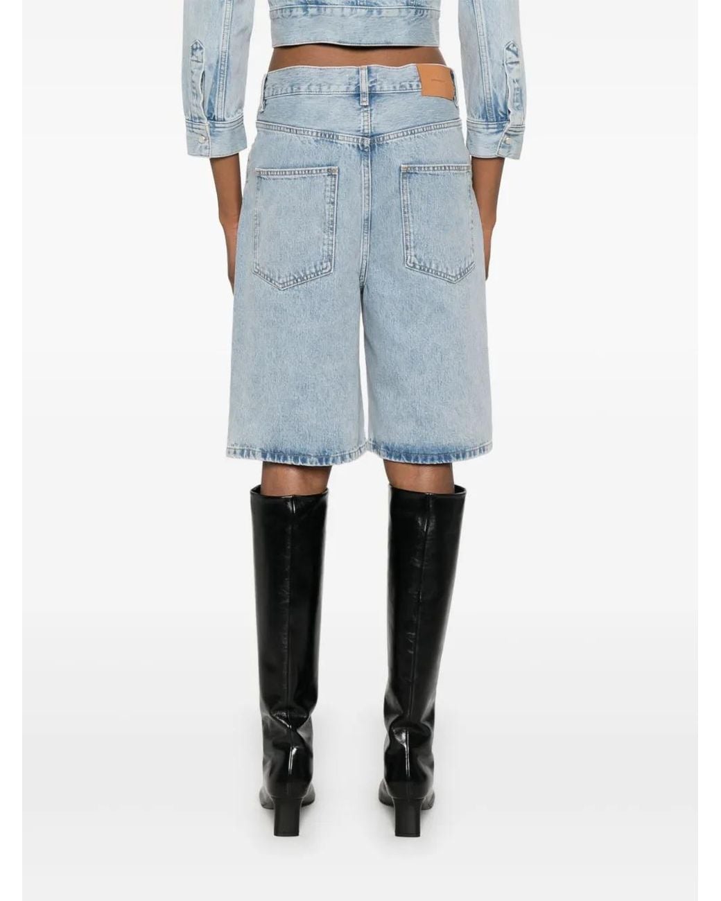 Wardrobe NYC Blue Low-Rise Denim Shorts