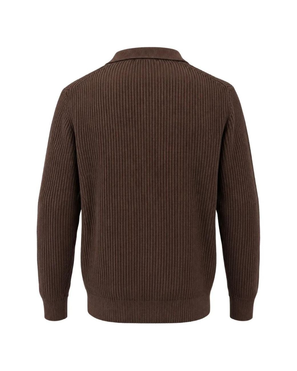 Franzese Collection Brown Steve Mcqueen Ribbed-Knit V-Neck Sweater for men
