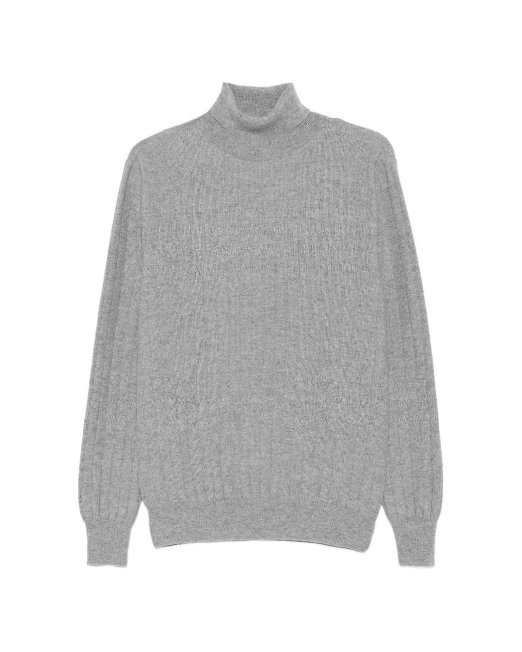 Lardini Gray Ribbed Roll-Neck Sweater for men