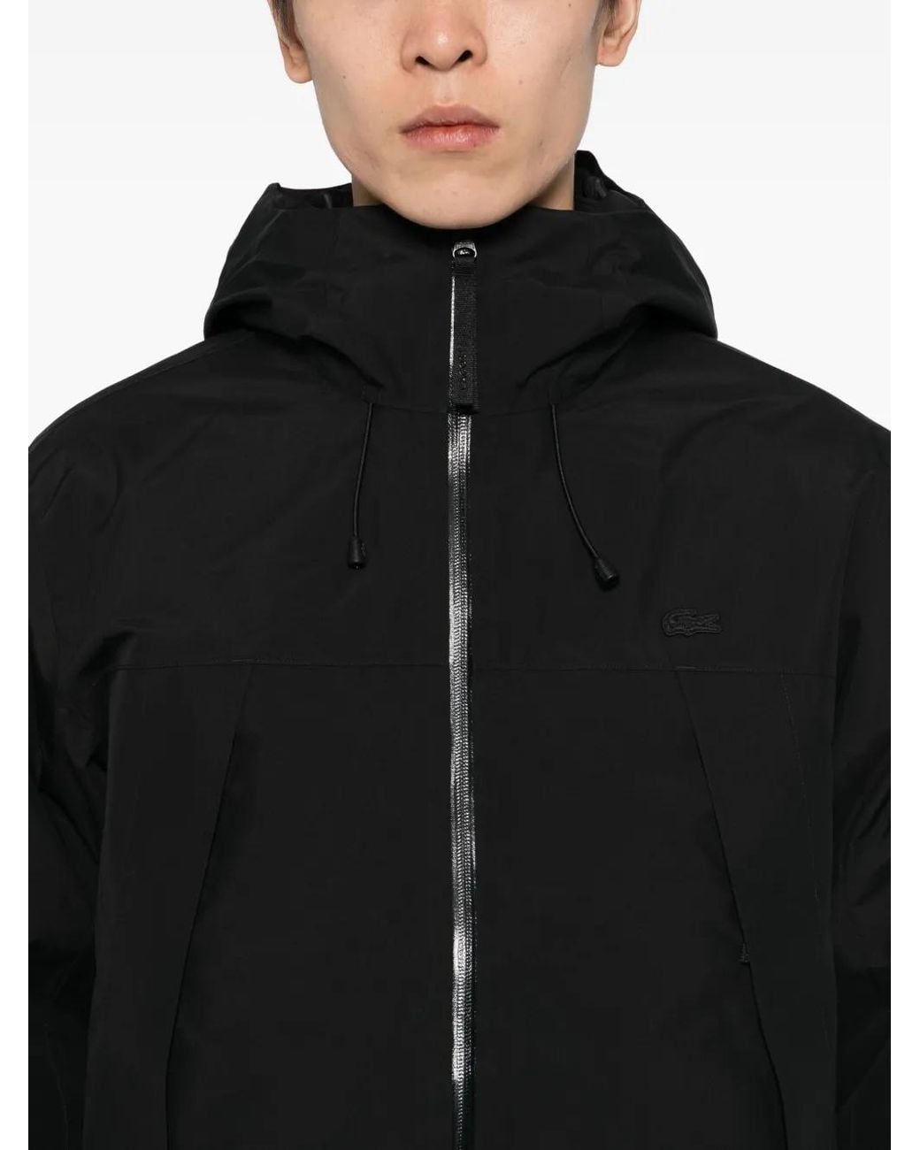 Lacoste Black Water-Repellent Padded Parka for men