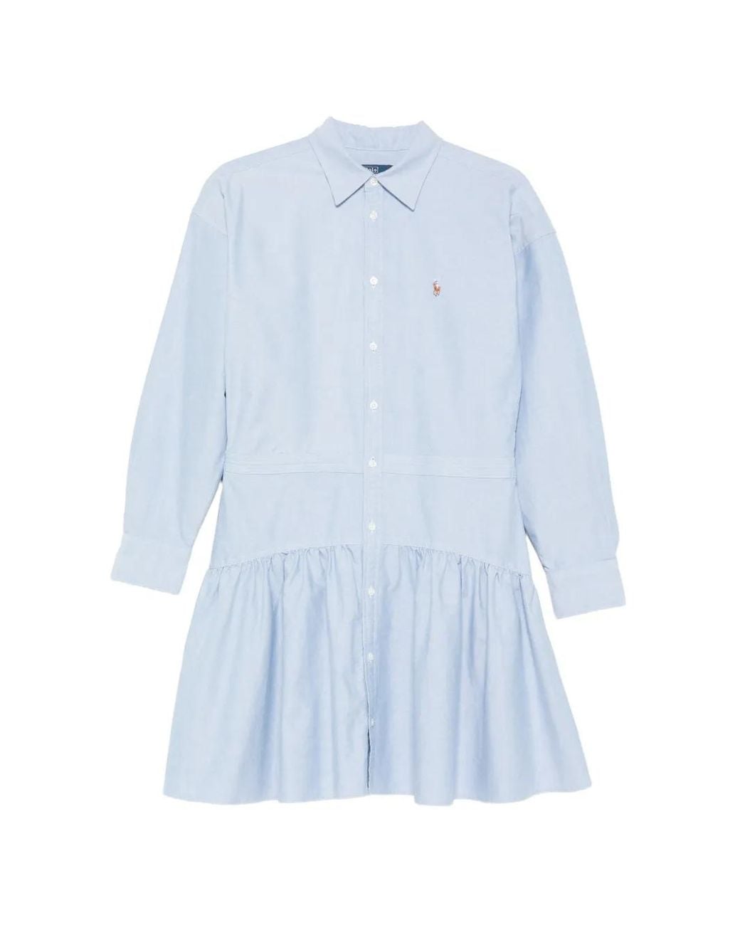 Polo Ralph Lauren Blue Robe Courte À Volants