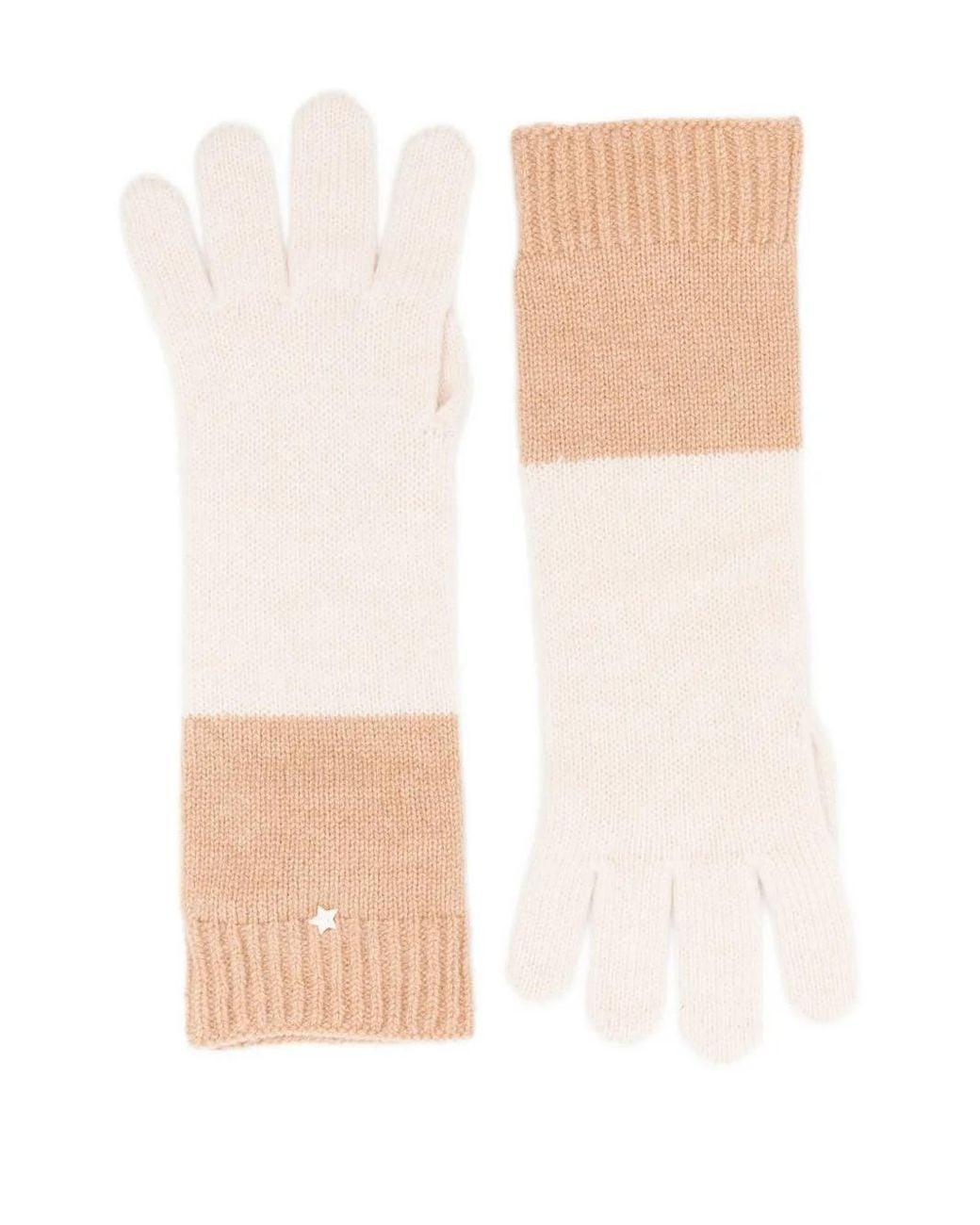 Lorena Antoniazzi White Star-Charm Ribbed Gloves