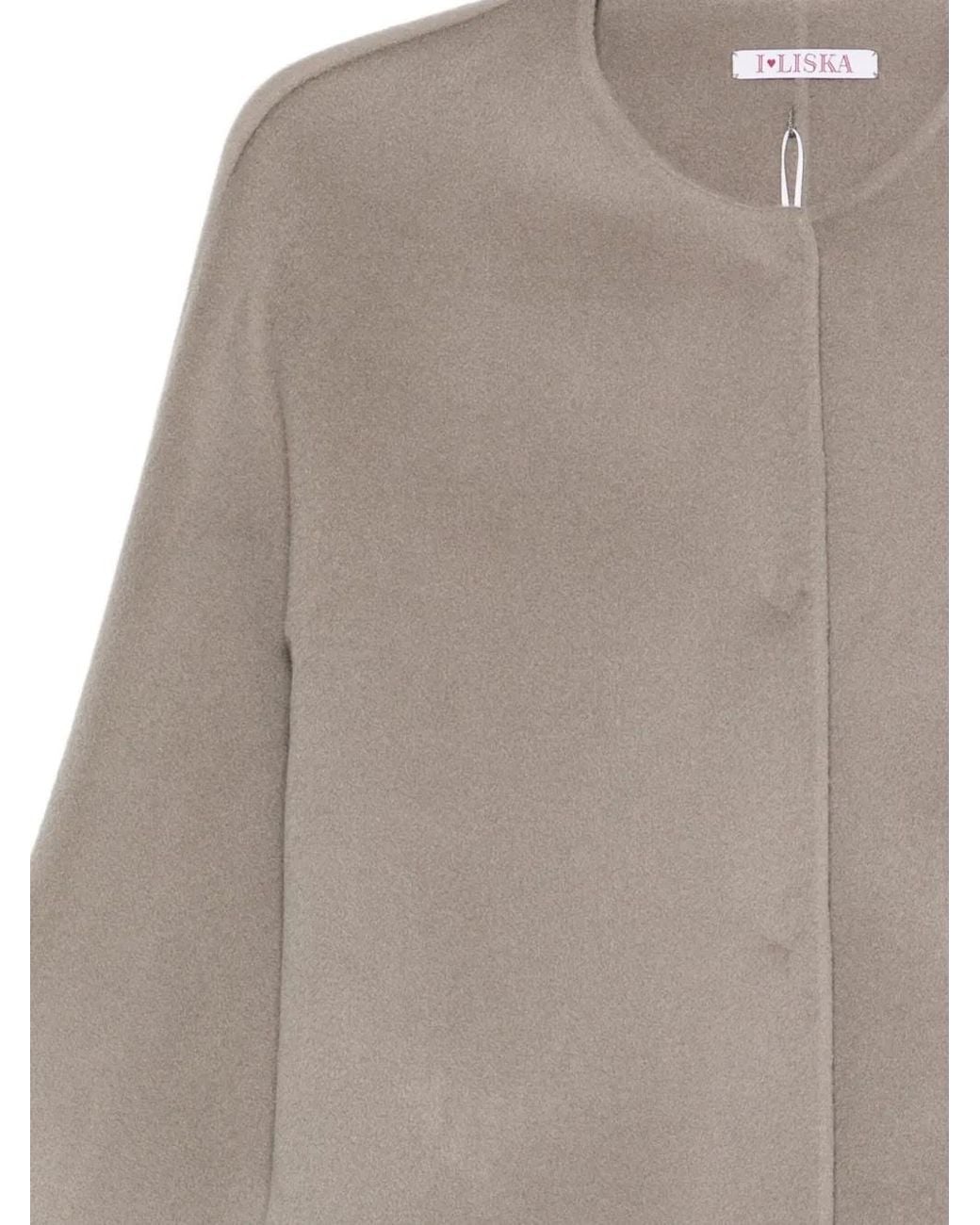 Liska Gray Single-Breasted Coat