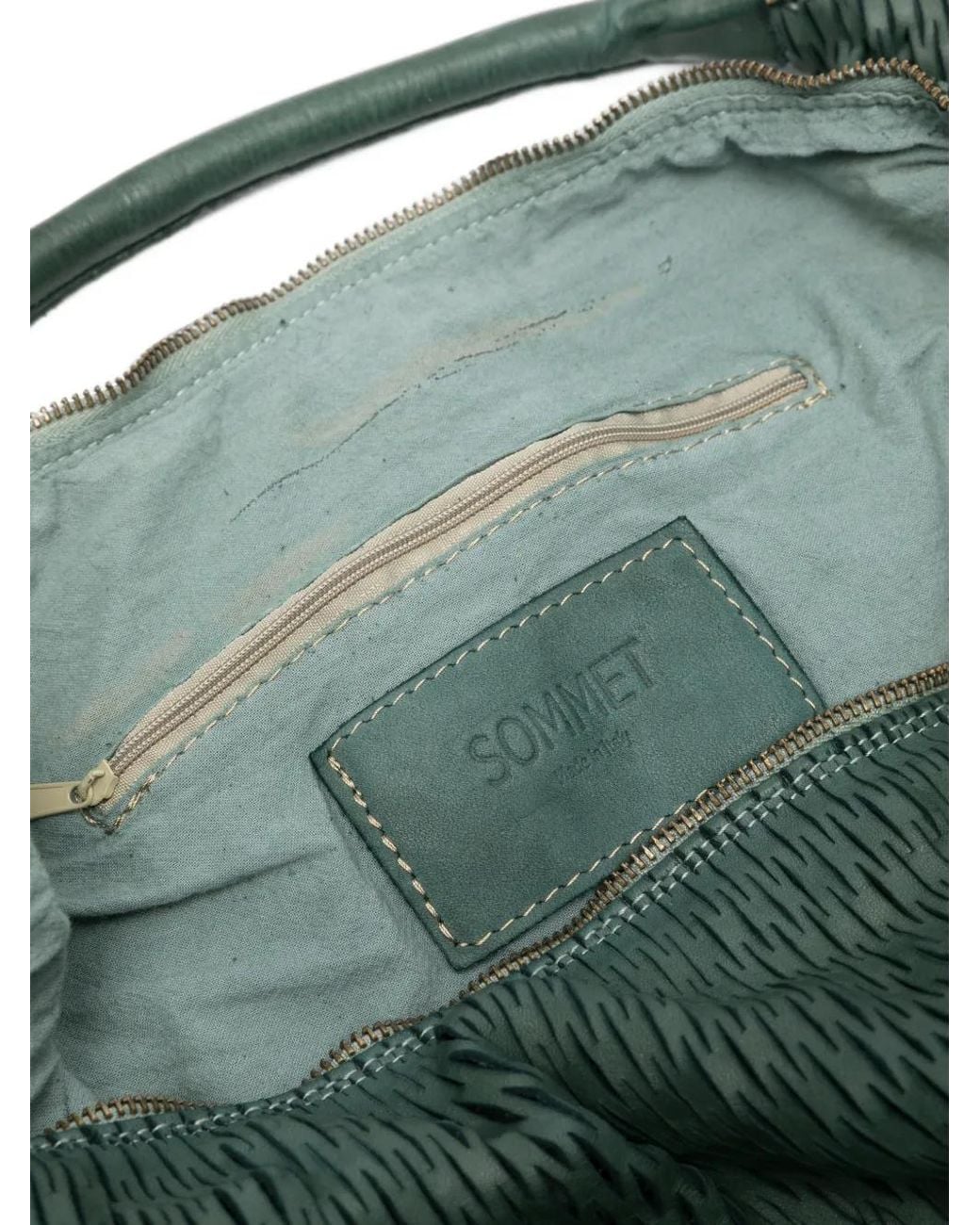 SOMMET Green L Aura Rete Perforated-Leather Shoulder Bag