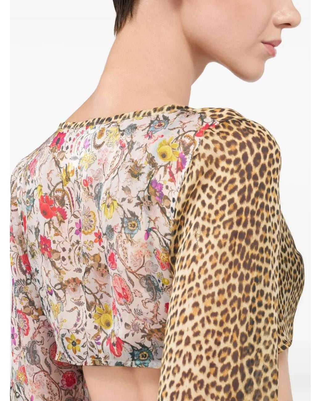 Roberto Cavalli White Haut Baby Jaguar En Soie