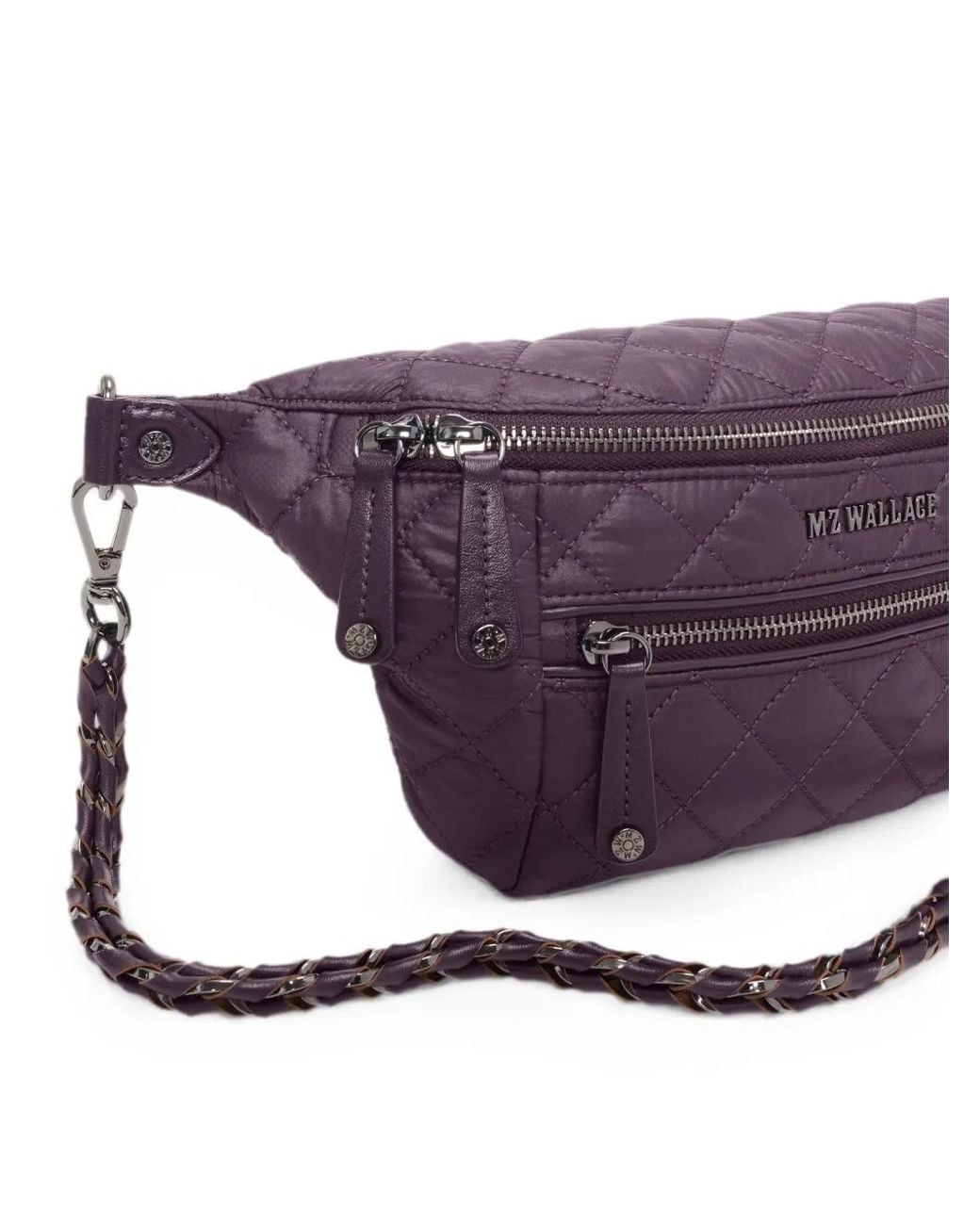 MZ Wallace Purple Small Crosby Quilted Belt Bag