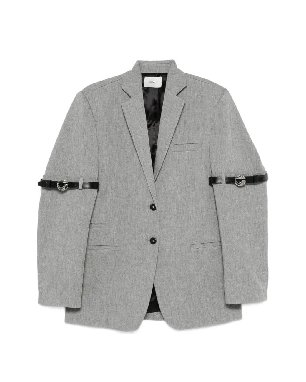 Coperni Gray Belted Single-Breasted Blazer