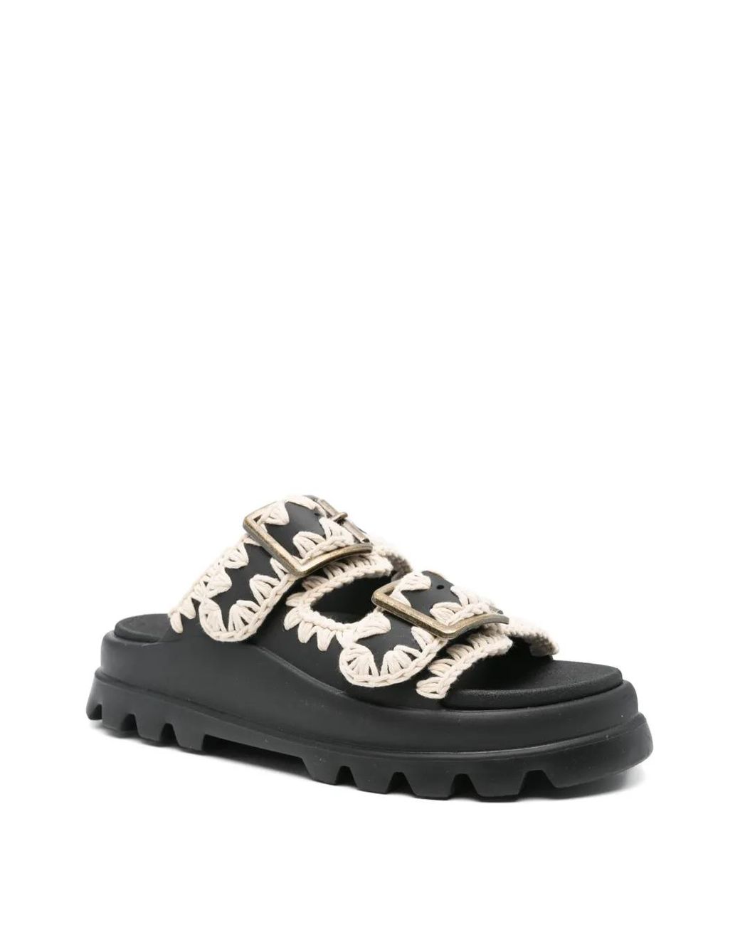 Mou Black Eva Buckled Sandals