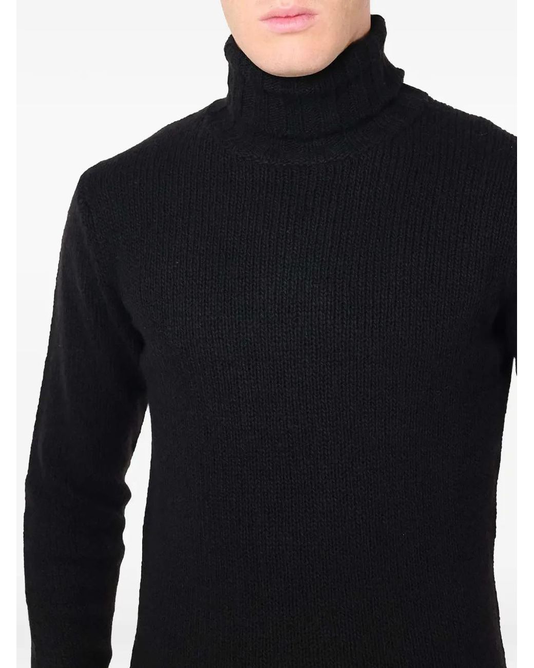 Al Duca D'aosta Blue Roll-Neck Wool Sweater for men