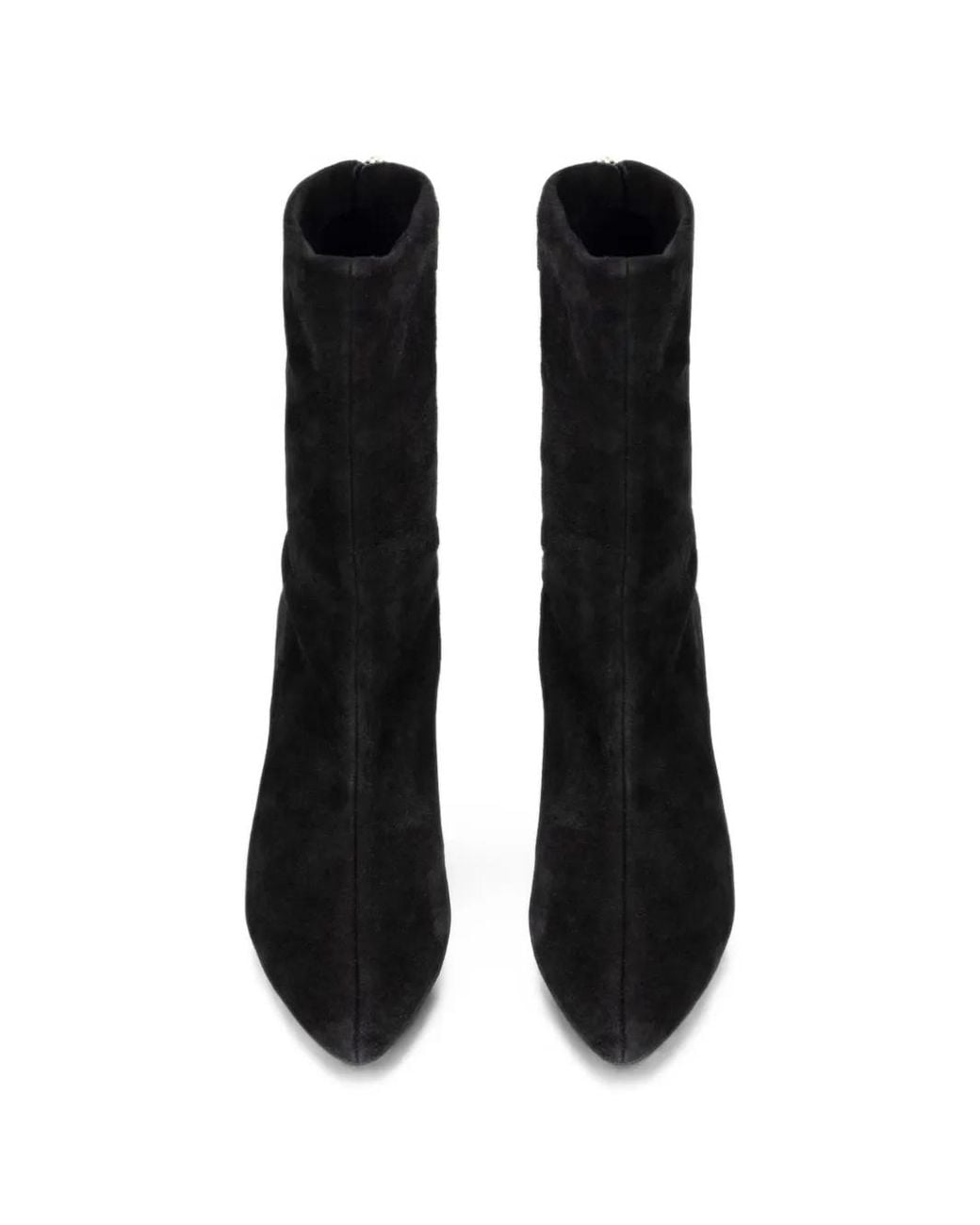 Victoria Beckham Black Harlow Stretch Suede Ankle Boots