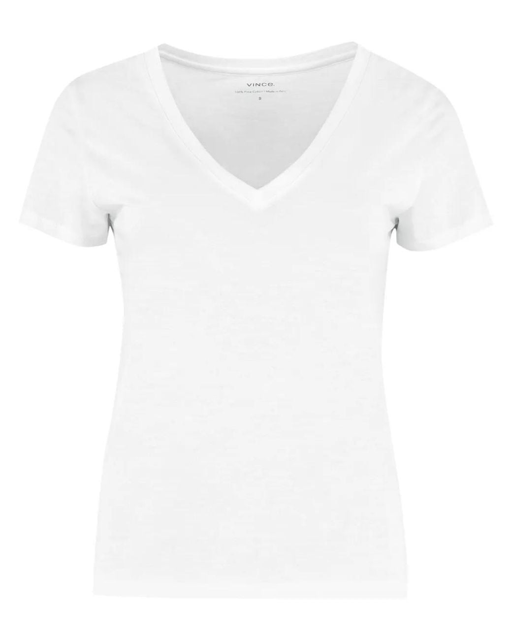 Vince White Classic V-Neck Short-Sleeved T-Shirt