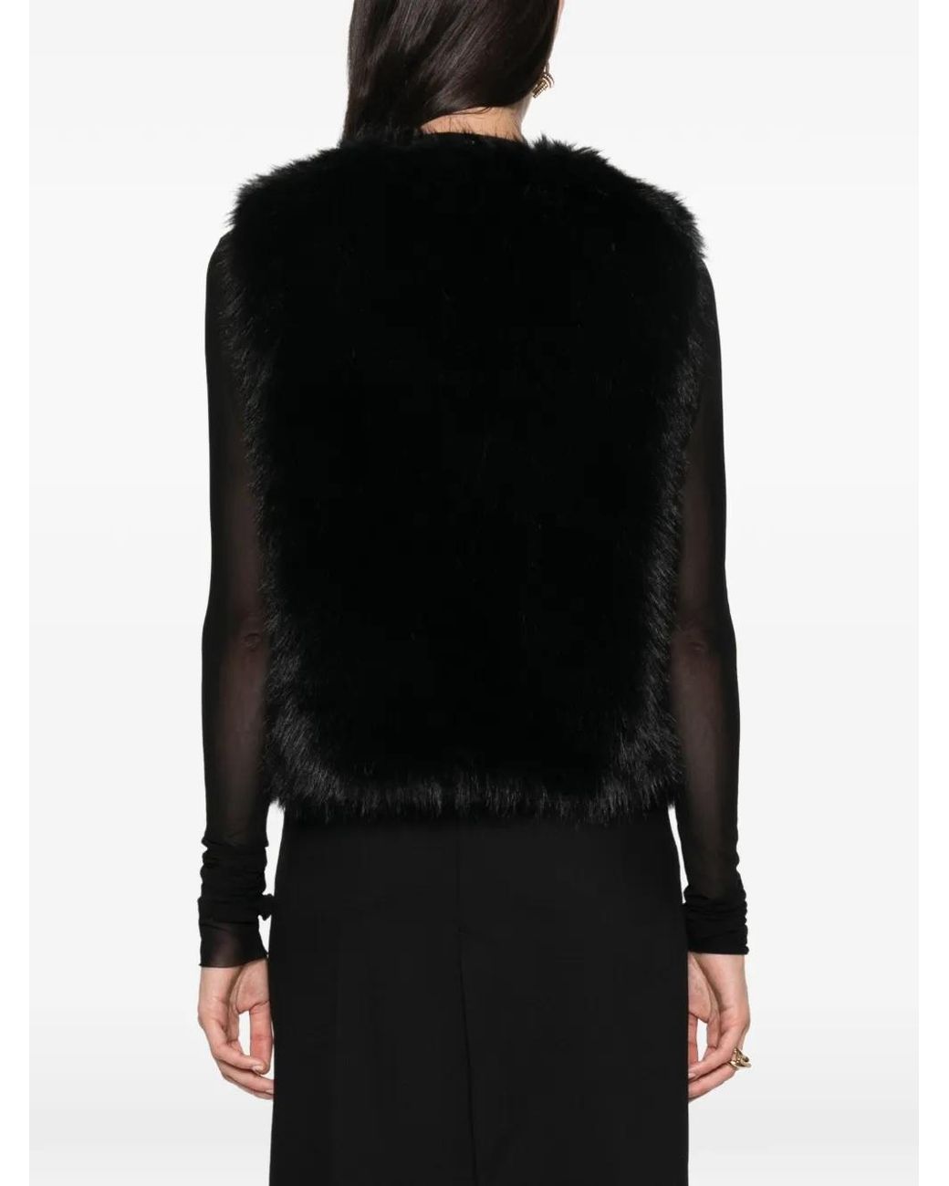 Betta Corradi Black Faux-Fur Gilet