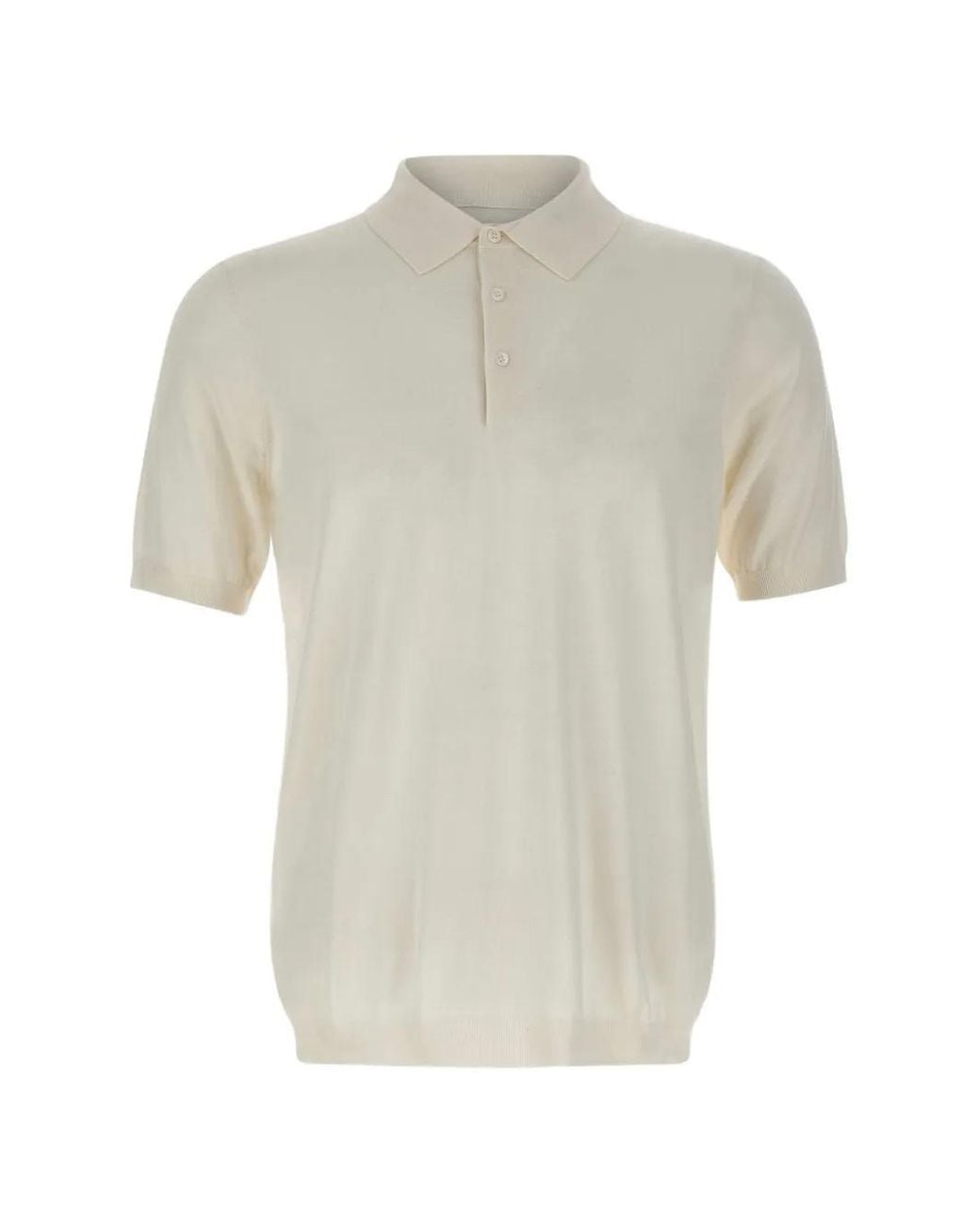 Kangra White Ribbed Polo Shirt for men