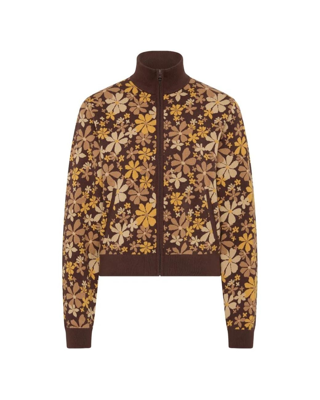 The Upside Brown Copacabana Margot Floral-Print Cardigan