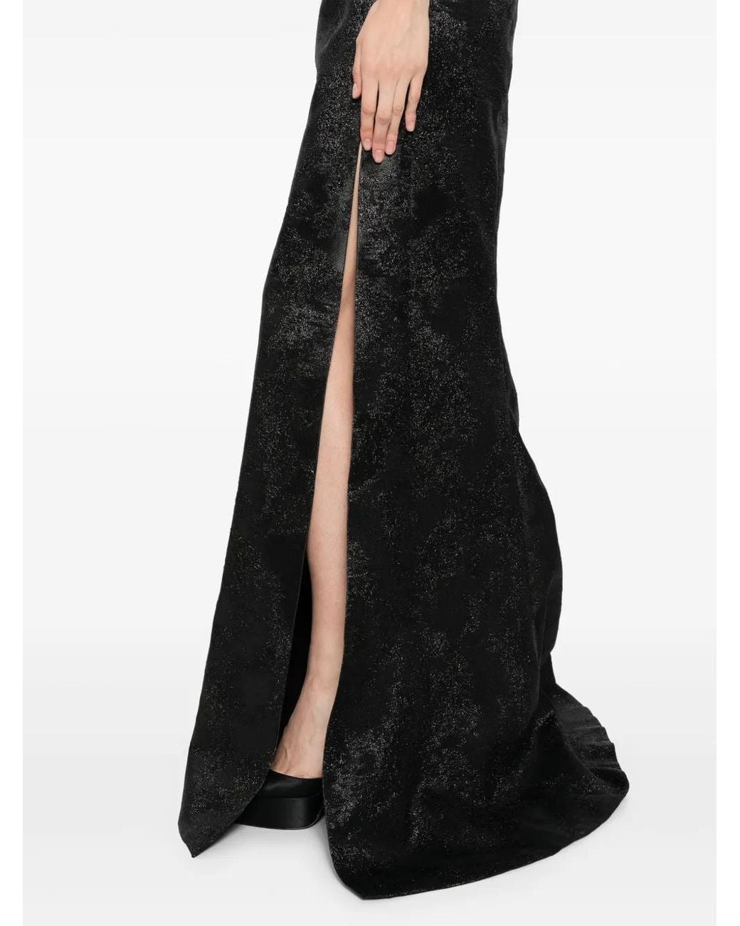 Saiid Kobeisy Black Brocade Long Dress