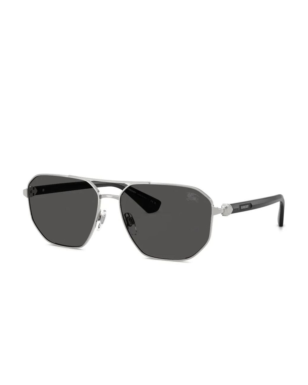 Burberry Gray Geometric-Frame Sunglasses for men