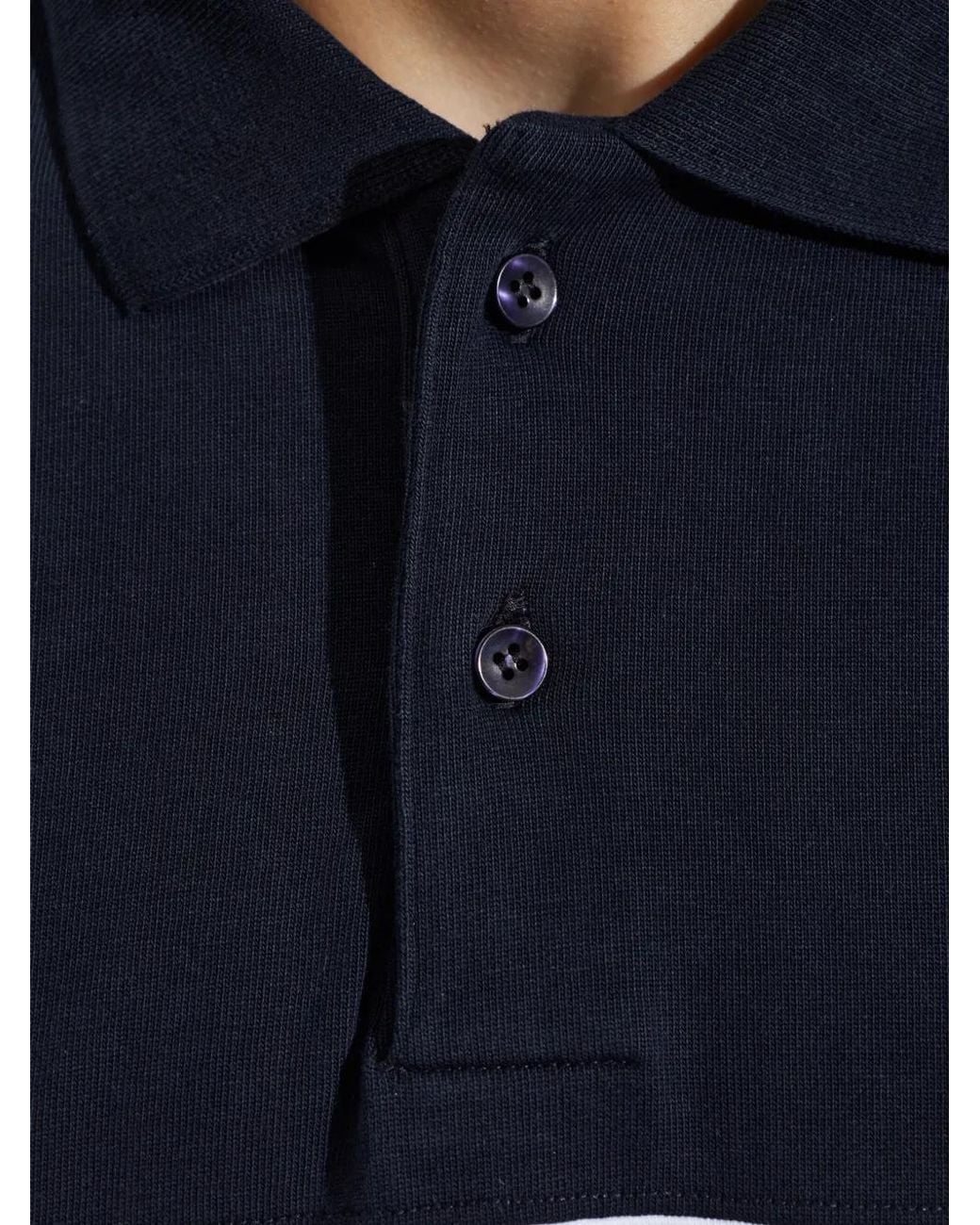 DARKPARK Blue Zack Striped Layered-Sleeve Polo Shirt for men