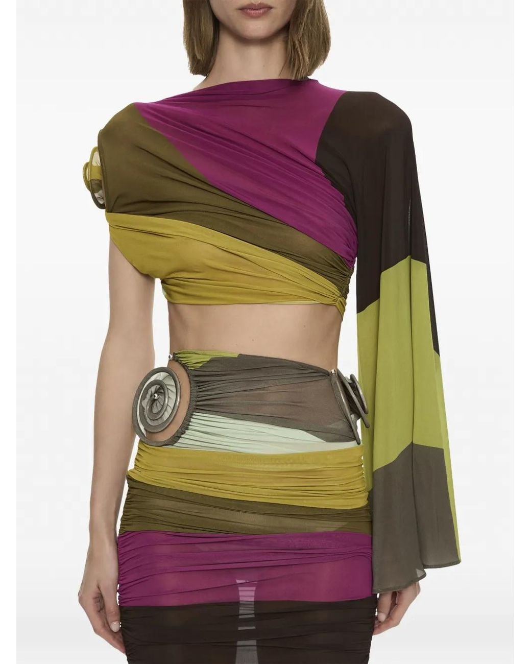 Christopher Esber Purple Aurelia Sculpted Spiral Gathered Maxi Skirt
