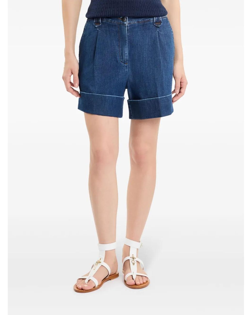 Fay Blue Denim Shorts