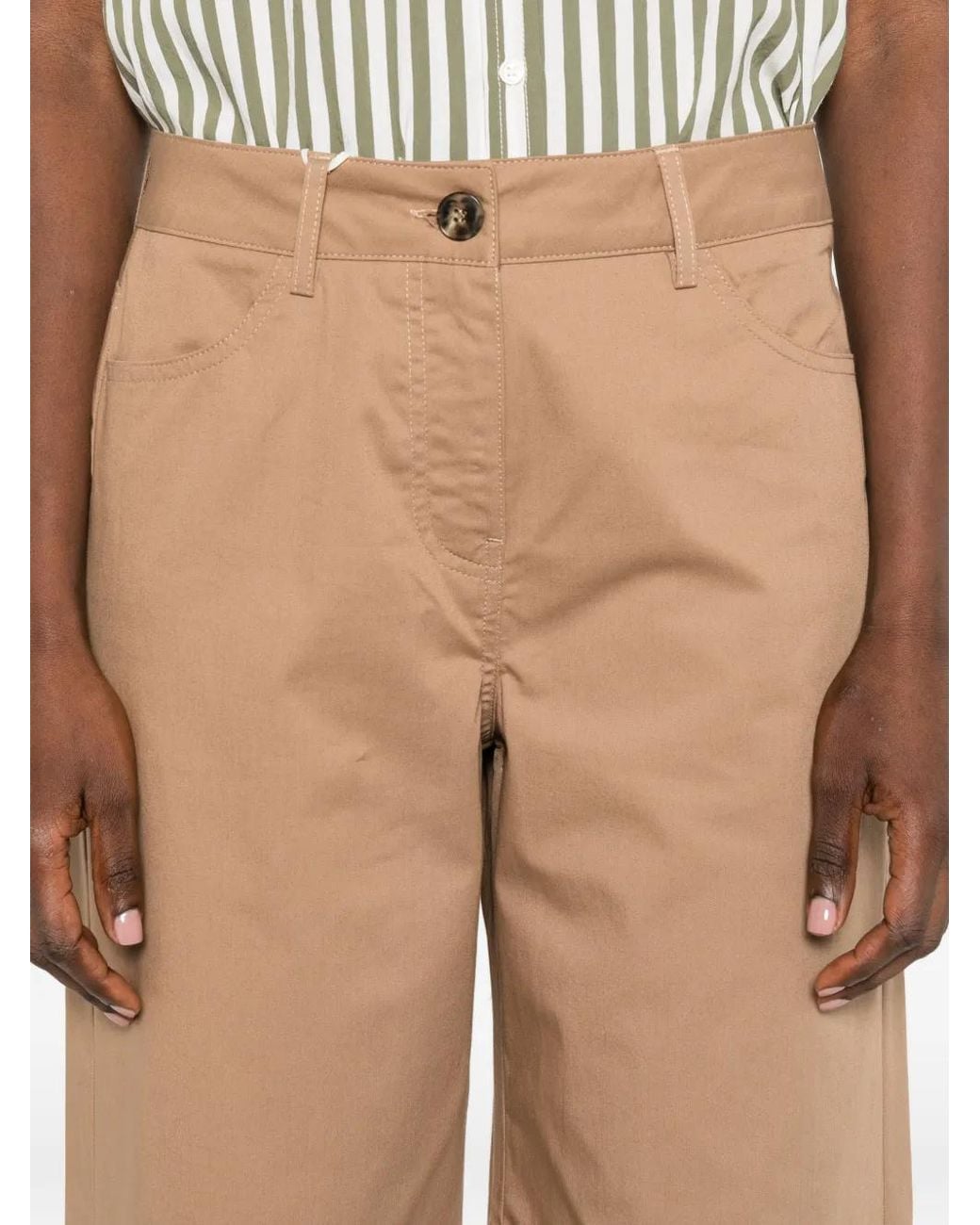 Marella Natural Belt-Loops Trousers