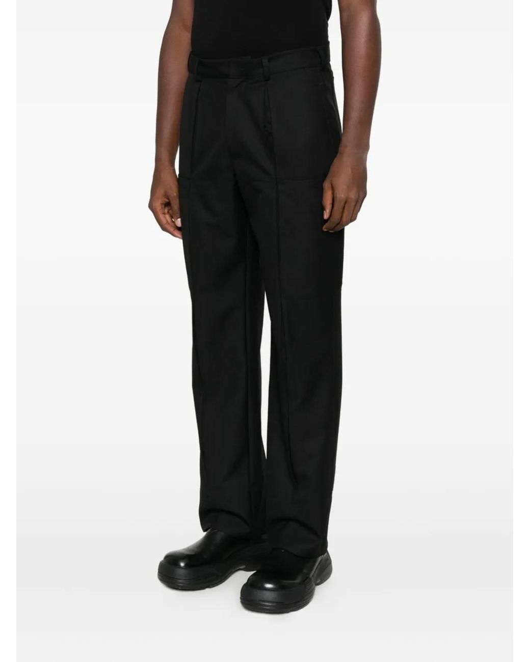 Notrainproof Black Pressed-Crease Trousers for men