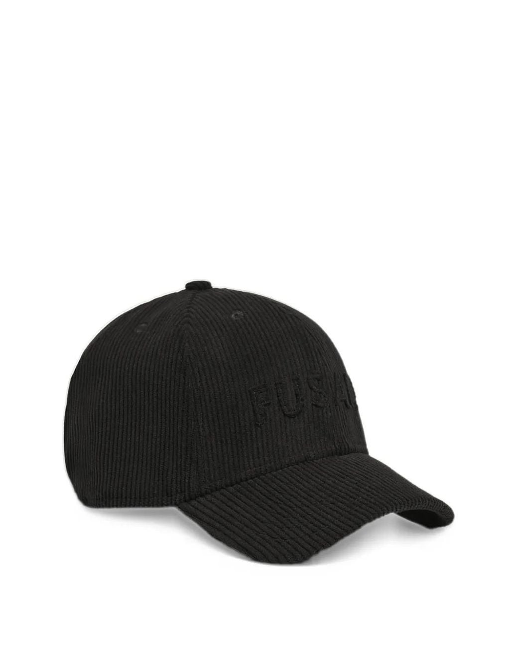 Fusalp Black Corduroy Logo-Embroidered Cap