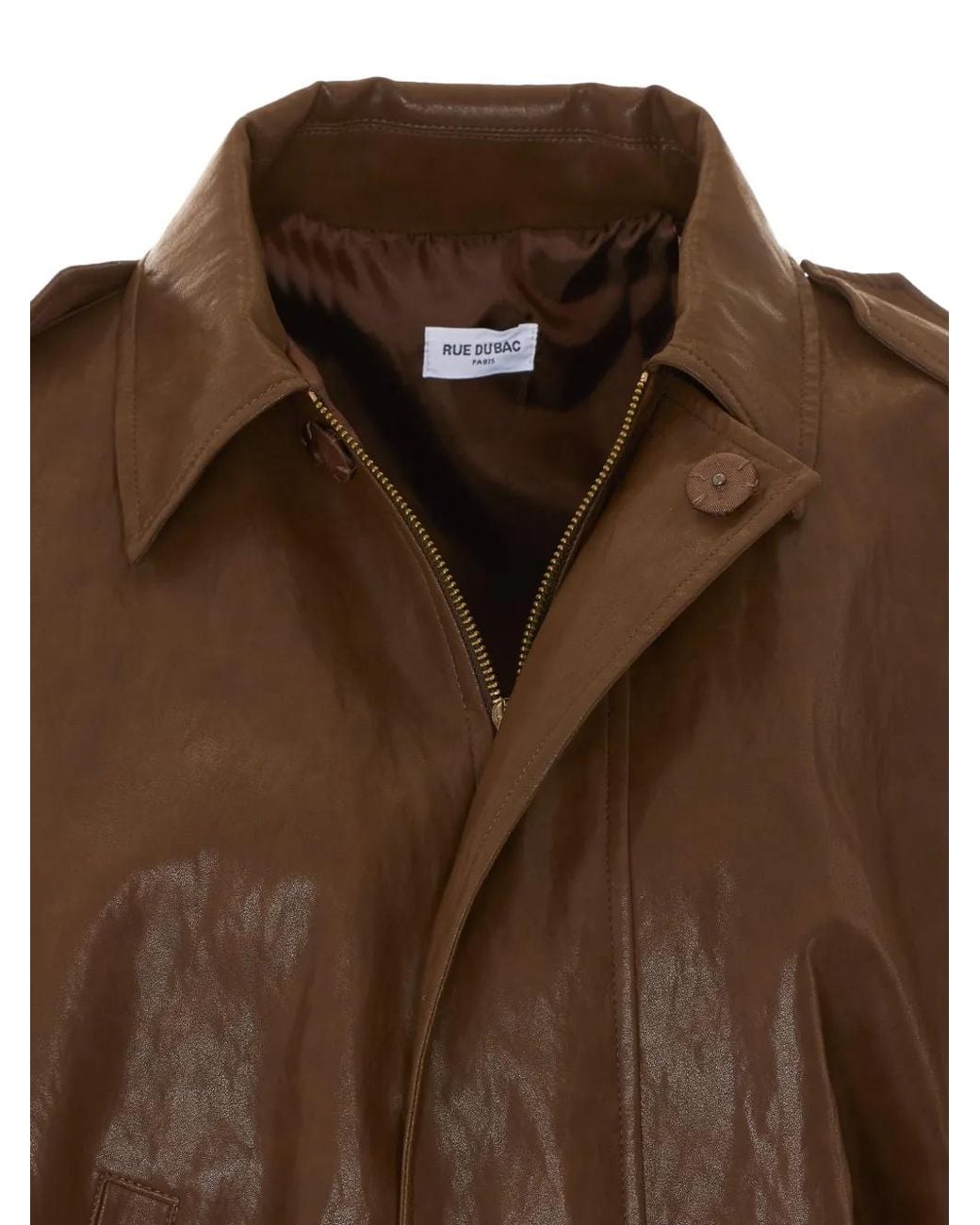 RUE DU BAC Brown Zip-Up Shoulder-Tab Bomber Jacket