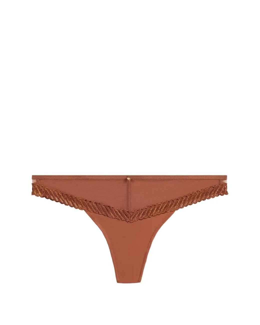 Aubade Brown Sheer Emotion Thong