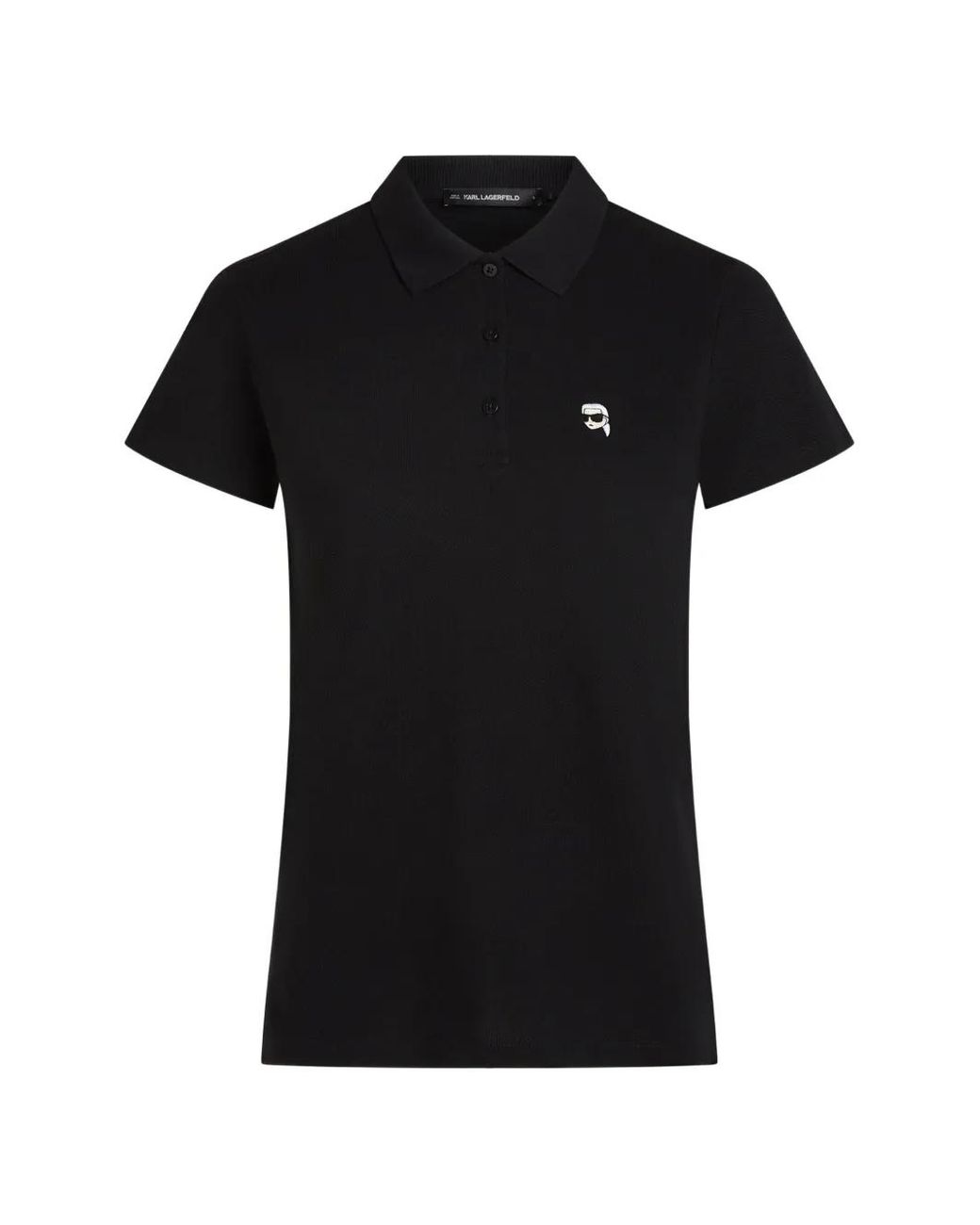 Karl Lagerfeld Black Ikon Polo Top