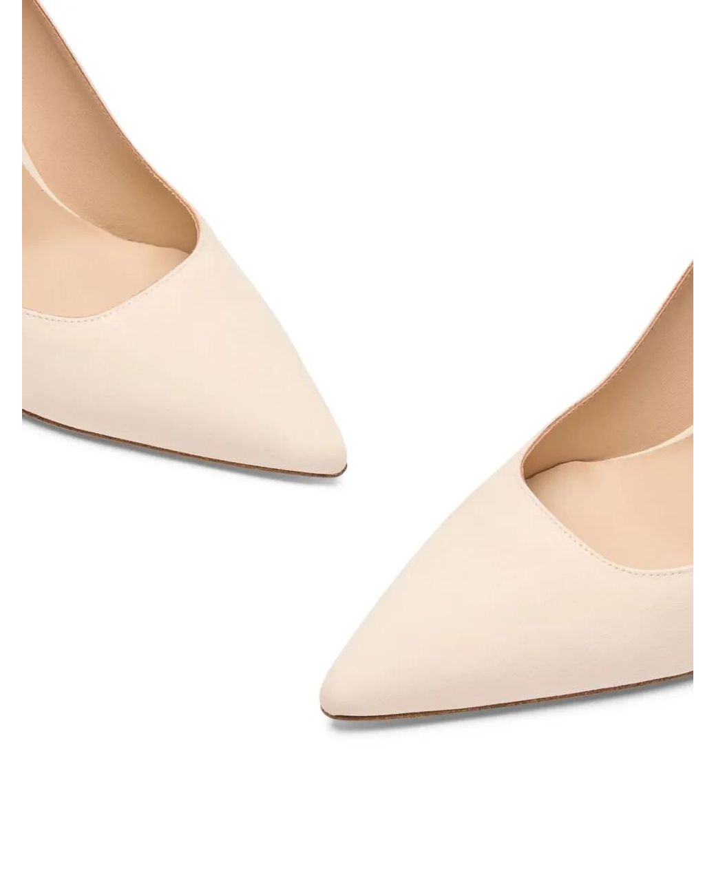 Stuart Weitzman White Spitze Power Pumps Aus Wildleder