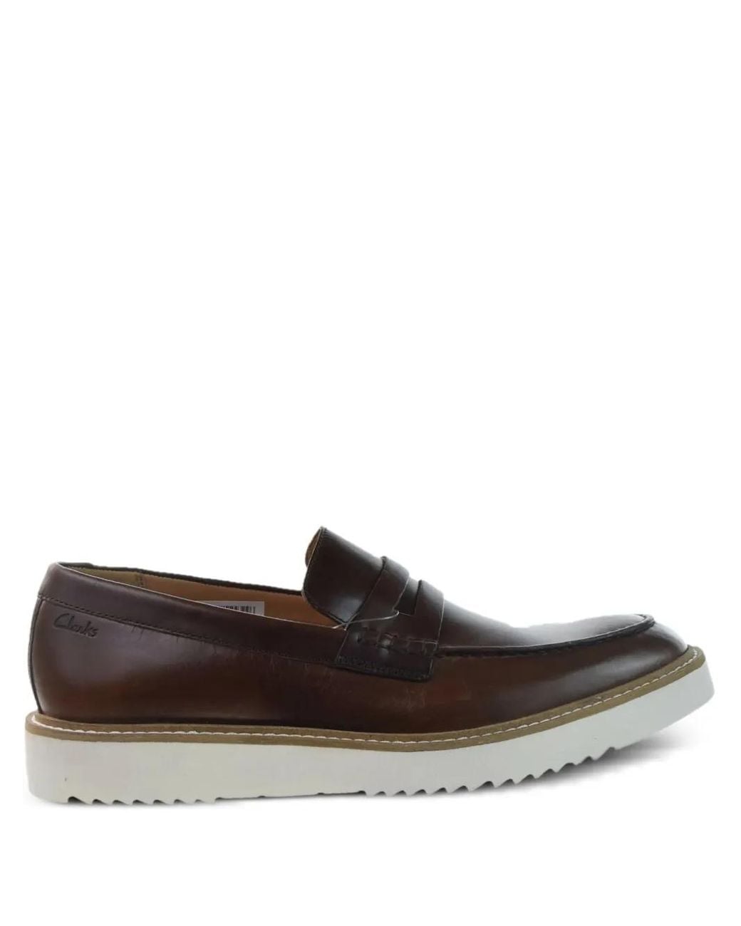 Clarks Brown Ernest Free Slip-On Loafers for men