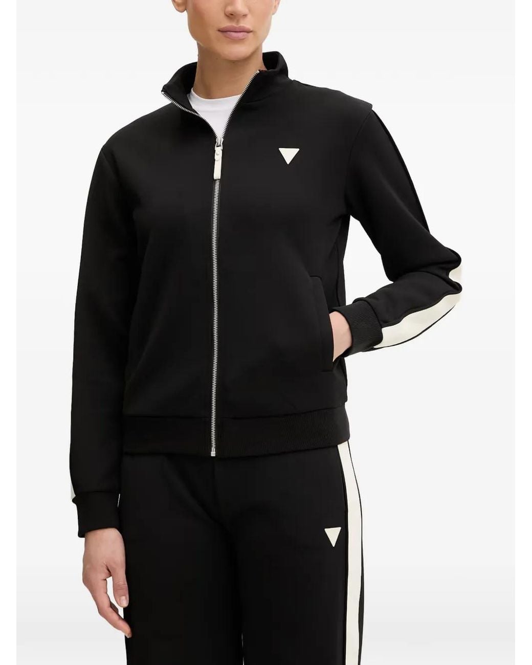 Guess Black Marlene Zip-Up Sweatshirt